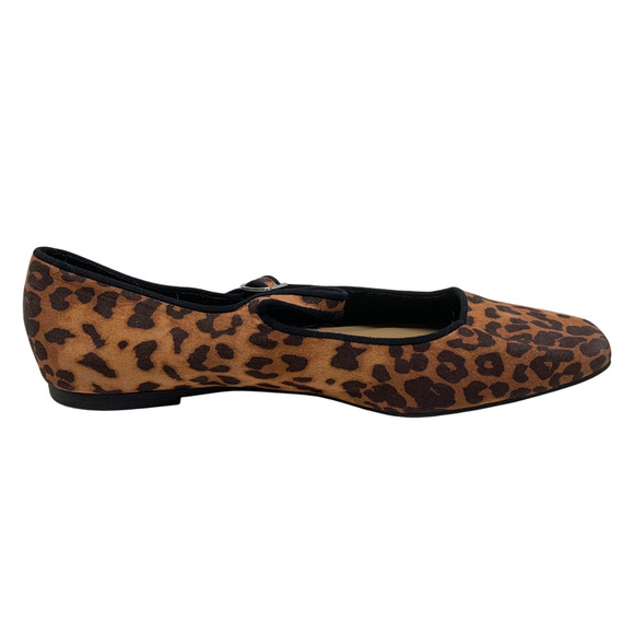 NWT Time & Tru Leopard Textile Mary Jane Ballet Flats Skimmers Shoes Sz 11 NEW - Picture 4 of 11